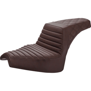 SADDLEMEN Step up Seat - Front Tucknroll/Rear-Lattice - Brown - Chief I21-04-176BR