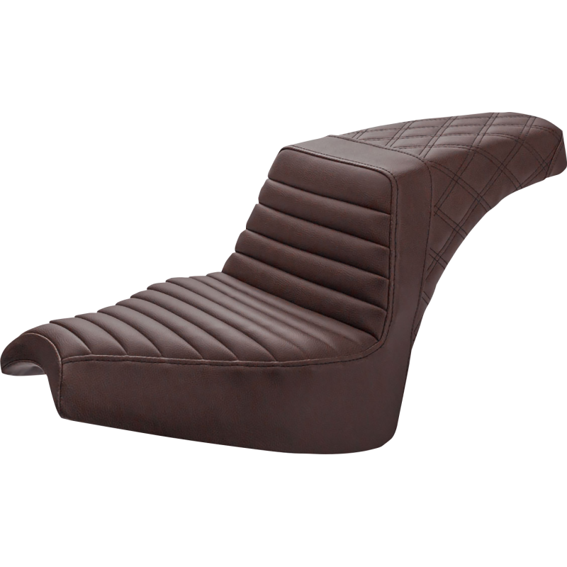 SADDLEMEN Step up Seat - Front Tucknroll/Rear-Lattice - Brown - Chief I21-04-176BR