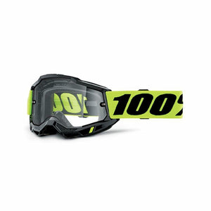 100% ACCURI 2 ENDURO MOTO GOGGLE NEON YELLOW - CLEAR LENS 50015-00008