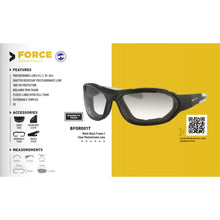 Load image into Gallery viewer, BOBSTER FORCE CONVERTIBLE MAGNETIC MATTE BLACK PHOTOCHROMIC LENS BFOR001T
