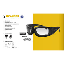 Load image into Gallery viewer, ZAN HEADGEAR INVADER BLACK FRAME PHOTCHROMIC LENS BINV101