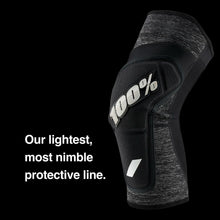 Load image into Gallery viewer, 100% RIDECAMP KNEE GUARDS GREY HEATHER/BLACK SM 70001-00005