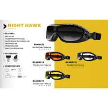 Load image into Gallery viewer, BOBSTER BOBSTER NIGHT HAWK GLOSS BLACK FRAME AMBER LENS BHAWK01A