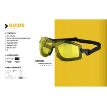 Load image into Gallery viewer, BOBSTER BOBSTER GUIDE SAFETY GOGGLE FRAMELESS YELLOW LENS BGDE003