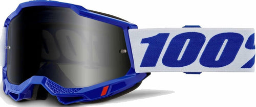 100% Accuri 2 Sand MX Offroad Goggles Blue/White w/Smoke Lens