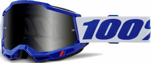 100% Accuri 2 Sand MX Offroad Goggles Blue/White w/Smoke Lens