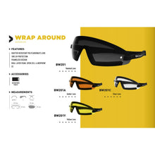 Load image into Gallery viewer, BOBSTER Wrap Around Black Frame, Yellow Lens BW201Y