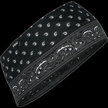 Load image into Gallery viewer, ZAN HEADGEAR HEADBAND SF BLK PAISLEY HBL101