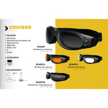 Load image into Gallery viewer, BOBSTER CRUISER 3 GOGGLE MATTE BLACK  4 INTERCHANGEABLE LENSES BCRU001