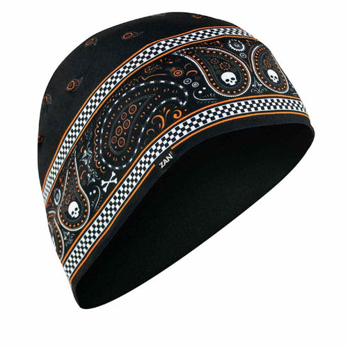 ZAN HEADGEAR HELMET LINER/BEANIE SPORTFLEX SERIES BLACK & ORANGE WHLL197