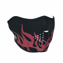 Load image into Gallery viewer, ZAN HEADGEAR NEOPRENE HALF FACE MASK RED FLAMES WNFM229RH