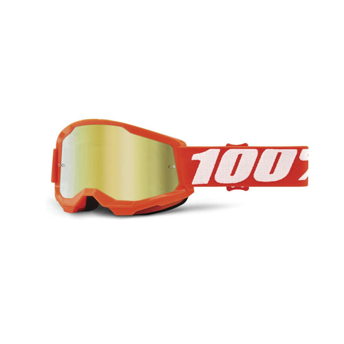 100% STRATA 2 YOUTH GOGGLE ORANGE - MIRROR GOLD LENS 50032-00005