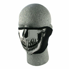 Load image into Gallery viewer, ZAN HEADGEAR NEOPRENE 1/2FACE MASK GLOW SKULL FACE WNFM002HG