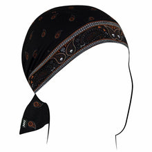 Load image into Gallery viewer, ZAN HEADGEAR FLYDANNA SPORTFLEX SERIES CLASSIC BANDANA BLACK &amp; ORANGE ZL197