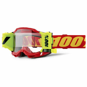 100% Accuri 2 Forecast Goggles OSFM Red/White/Clear Lens