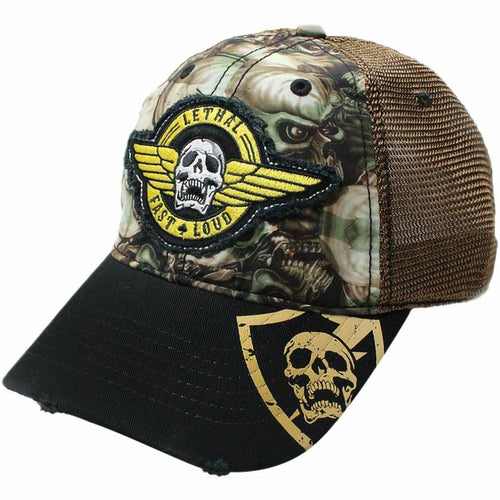 LETHAL THREAT HAT SNAP ARMY SKULL CAM0 HT82017