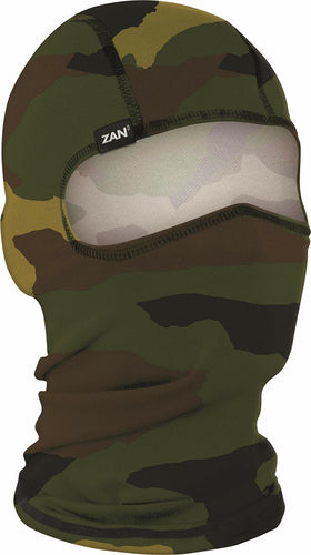 ZAN HEADGEAR BALACLAVA POLYESTER WOODLAND CAMO WBP118