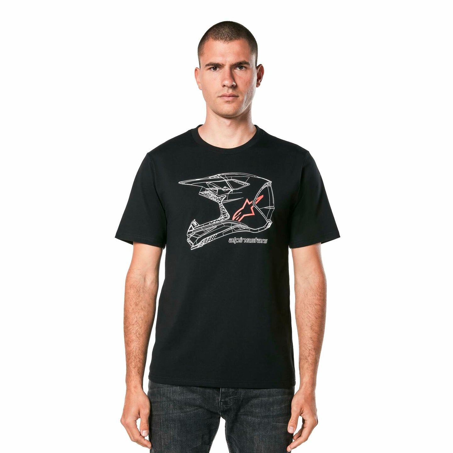 ALPINESTARS (CASUALS) TEE CSF MX HELMET BLK S 1214-73116-10-S