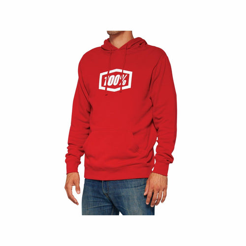 100% ICON PULLOVER HOODIE FLEECE DEEP RED - 2XL 20029-00014