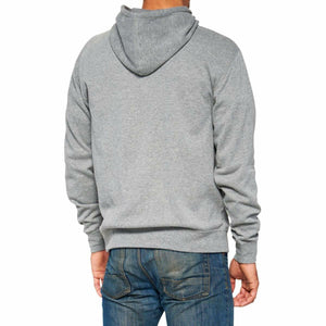 100% ICON PULLOVER HOODIE FLEECE HEATHER GREY - S 20029-00015