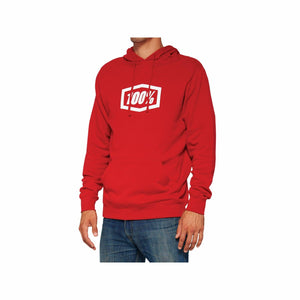 100% ICON PULLOVER HOODIE FLEECE DEEP RED - S 20029-00010