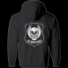 Load image into Gallery viewer, ONE BROKEN BIKER MENS ZIP UP 3 LOGO HOODIE MD M3LOGOZIPHDM