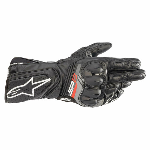 Alpinestars SP-8 V3 Mens Leather Motorcycle Gloves Black/Black LG