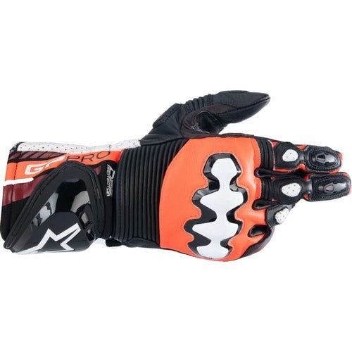 Alpinestars GP Pro R4 Men's Street Motorcycle Gloves - Black/Red Fluo/White/Large