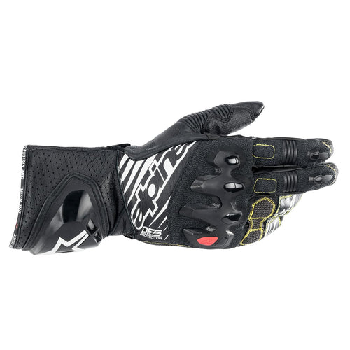 Alpinestars GP Tech V2 Mens Leather Motorcycle Gloves Black/White LG