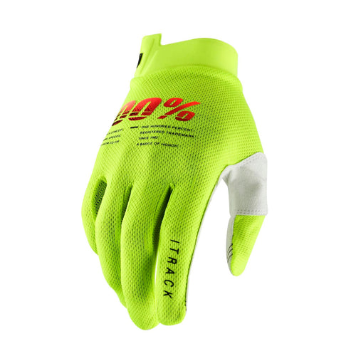 100% ITRACK GLOVES FLUO YELLOW XL 10008-00013