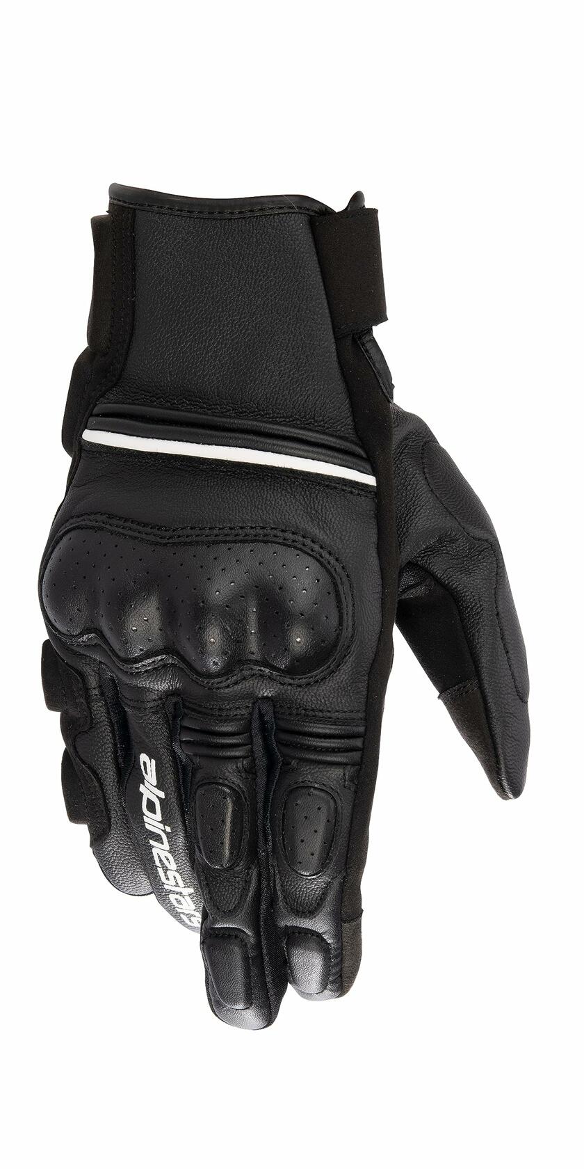 Alpinestars Phenom Mens Leather Motorcycle Gloves Black/White MD