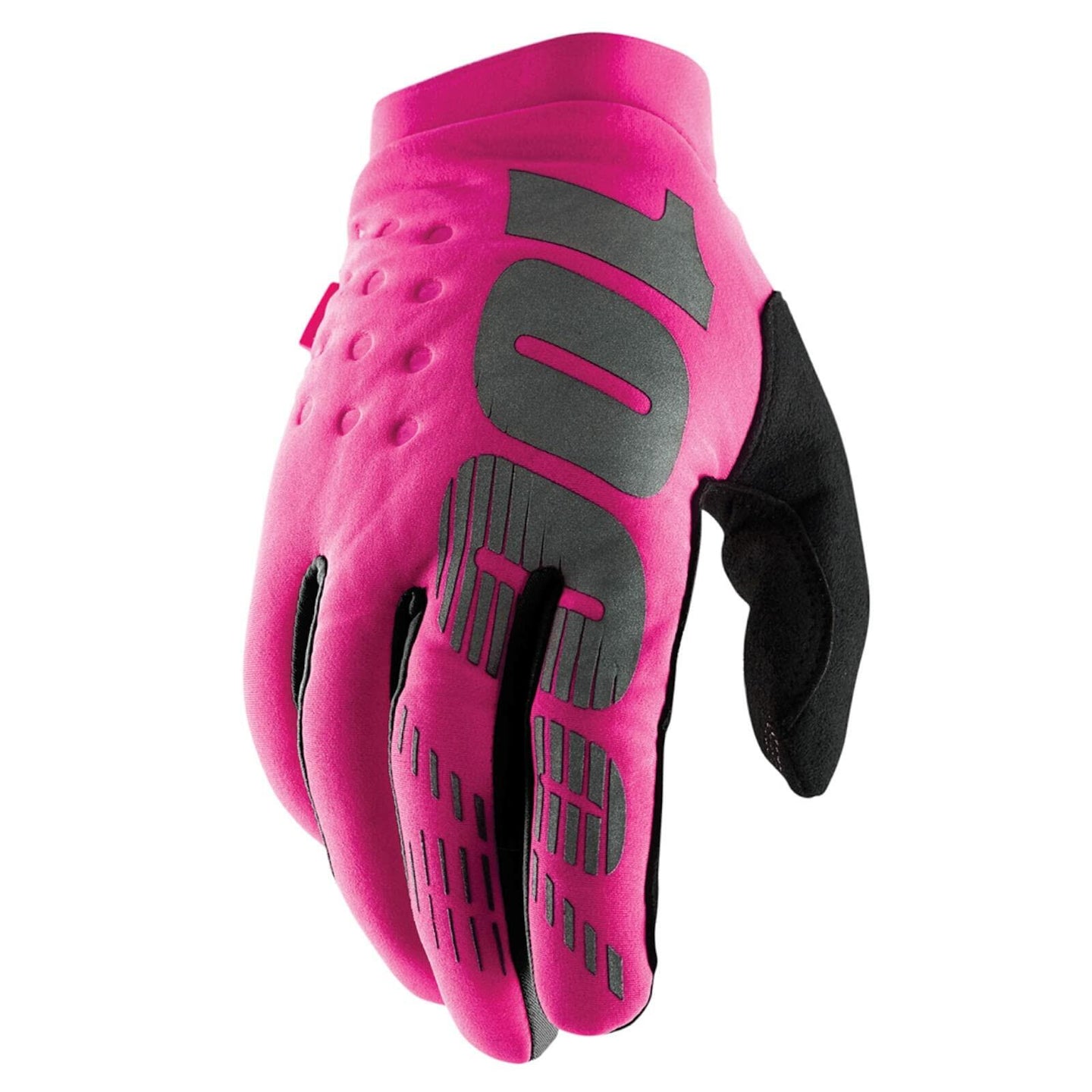 100% BRISKER 100% WOMEN'S GLOVE NEON PINK/BLACK LG 10005-00008