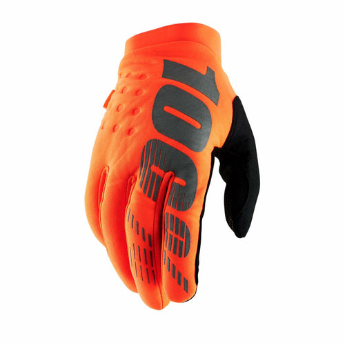 100% BRISKER 100% GLOVE FLUO ORANGE/BLACK YOUTH LG 10004-00006