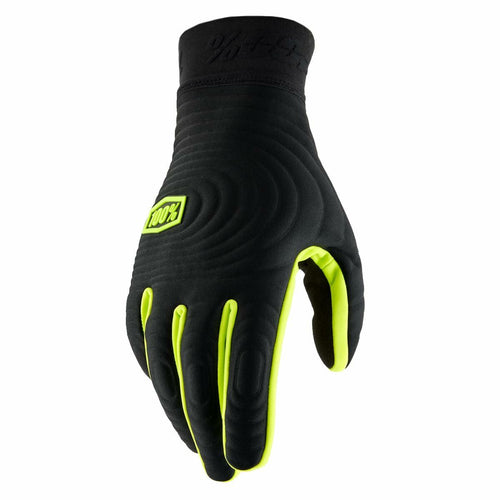 100% BRISKER XTREME GLOVES BLACK/FLUO YELLOW - S 10030-00001
