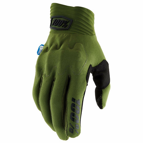 100% COGNITO SMART SHOCK GLOVES ARMY GREEN - S 10014-00025