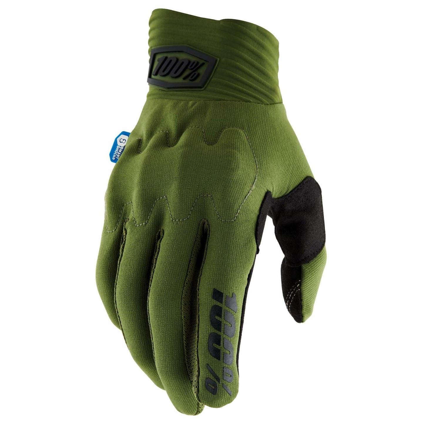 100% COGNITO SMART SHOCK GLOVES ARMY GREEN - M 10014-00026