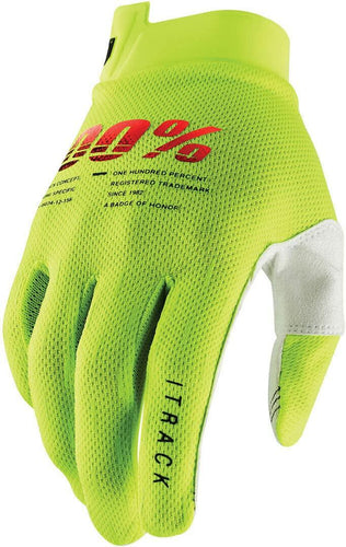100% ITRACK YOUTH GLOVES FLUO YELLOW Y-XL 10009-00007