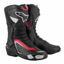 Load image into Gallery viewer, Alpinestars SMX-6 V3 Motorcycle Boots, High-Speed Protection &amp; Comfort - CE Certified, Replaceable Toe Sliders, Enhanced Ankle Protection, Breathable &amp; Lightweight Design, Black/Silver/Red, 8