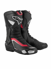 Load image into Gallery viewer, Alpinestars SMX-6 V3 Motorcycle Boots, High-Speed Protection &amp; Comfort - CE Certified, Replaceable Toe Sliders, Enhanced Ankle Protection, Breathable &amp; Lightweight Design, Black/Silver/Red, 8