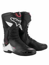 Load image into Gallery viewer, Alpinestars SMX-6 V3 Motorcycle Boots, High-Speed Protection &amp; Comfort - CE Certified, Replaceable Toe Sliders, Enhanced Ankle Protection, Breathable &amp; Lightweight Design, Black/White/Red Graphic, 9.5
