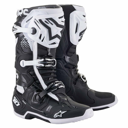 Alpinestars Unisex-Adult Tech Boots Black/White Sz 10 (Multi, one_size)