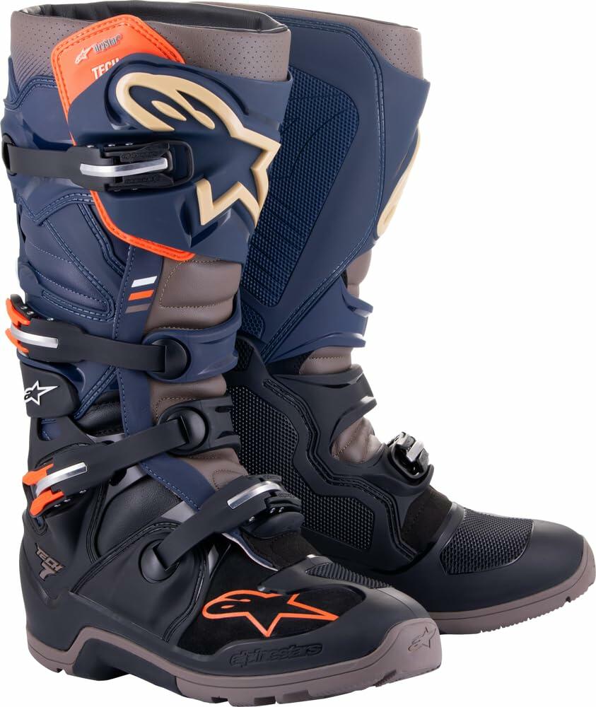 Alpinestars 2012620-1373-10: Tech 7 Enduro Drystar Boots Blk/Ngt NVY/Wm Grey Sz 10