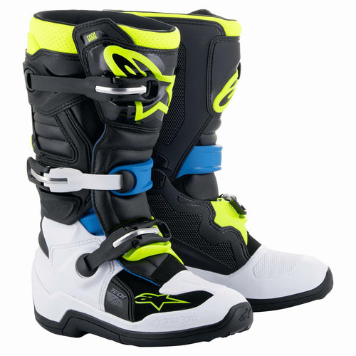 Alpinestars 2015017-1795-6: Tech 7S Boots Blk/Enamel Blu/Fluo YEL Sz 6