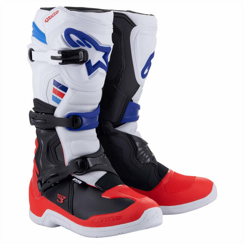 Alpinestars 2013018-2307-7: Tech 3 Boots White/Red/Blue Sz 7