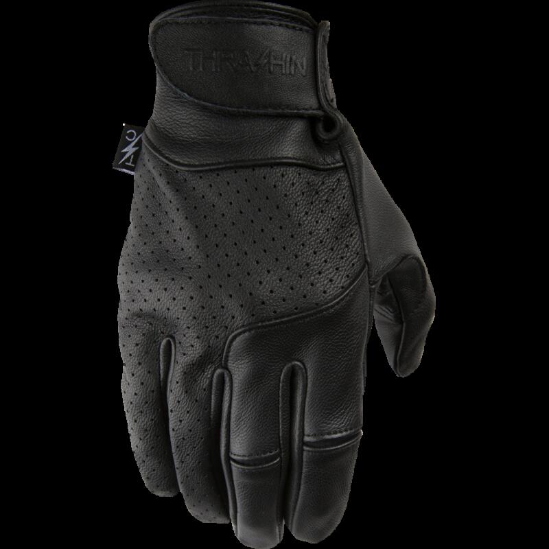 THRASHIN SUPPLY CO. GLOVES SIEGE LTHR BLK MD TSG-0001-09
