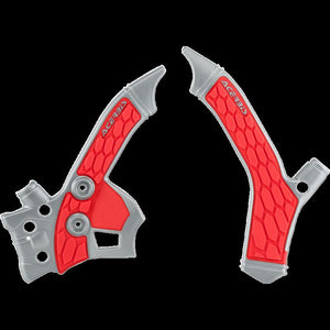 Acerbis - 13-20 Honda CRF250L Frame Guards- X-Grip - Silver/Red (2726851418)