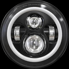 Load image into Gallery viewer, SPEED DEMON 45W - 7" Motorcycle Headlight - Black w/DRL Halo - DOT 10-20215