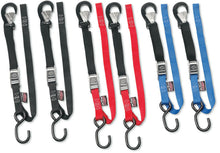 Load image into Gallery viewer, POWERTYE MFG. 1" SOFT TYE TIE DOWNS W/ S/HOOKS BLACK 23622-S