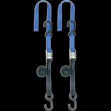 Load image into Gallery viewer, POWERTYE MFG. 1" SOFT TYE TIE DOWNS BLACK/BLUE (PR) 23623