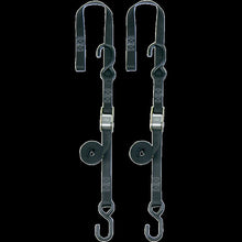 Load image into Gallery viewer, POWERTYE MFG. 1" SOFT TYE TIE DOWNS BLACK/BLACK (PR) 23622